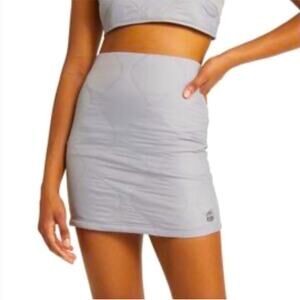 NWOT Coney Island Picnic Alpine Slopes Quilted Nylon Miniskirt Gray – 30/US10